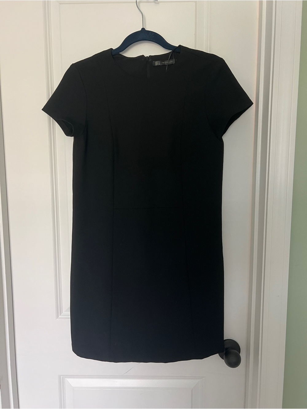 Zara Black Short Sleeve Mini Shift Dress
